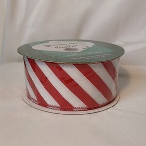 Red and White Striped Ribbon